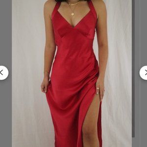 Vintage Red Victoria’s Secret Silk Dress Charmeuse Liquid Silk Long Silk Gown